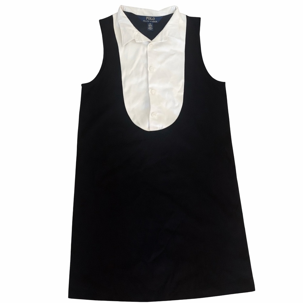 Polo by Ralph Lauren Black Dress with White Collar Girls 8-10